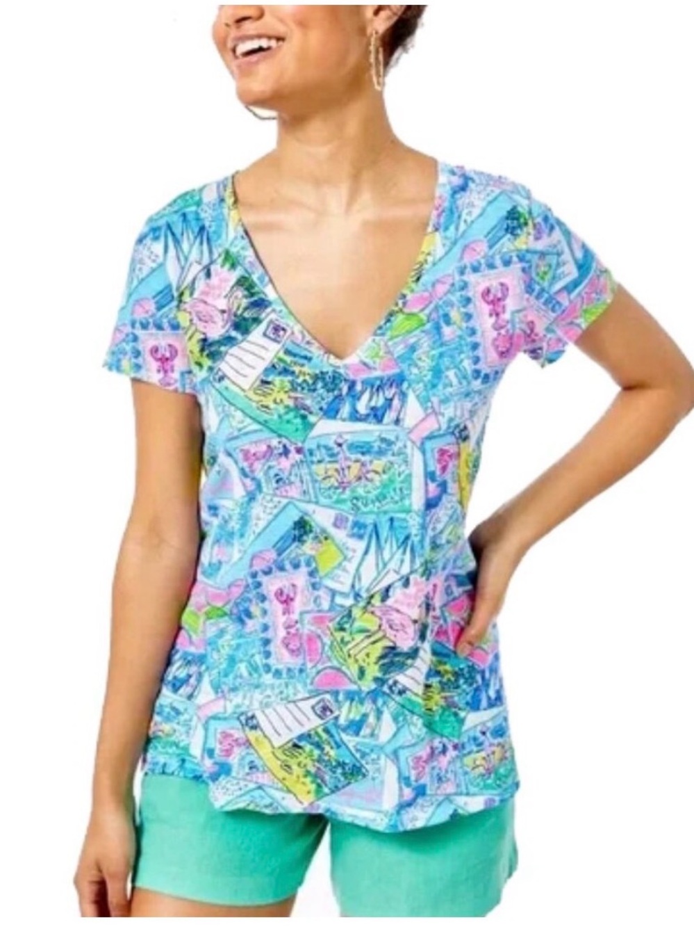 Lilly Pulitzer Etta Top  Wish You Were Here